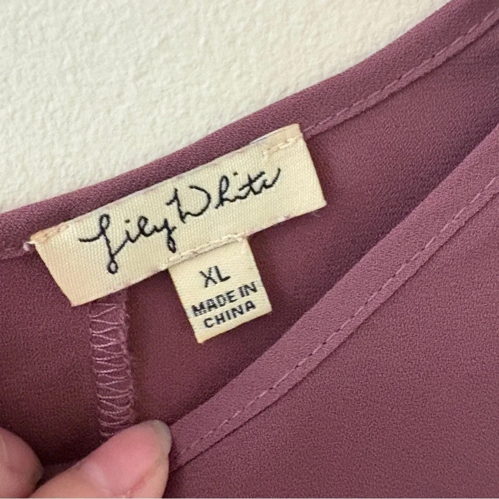 Lily White Dusty Purple Blouse - Picture 3 of 4